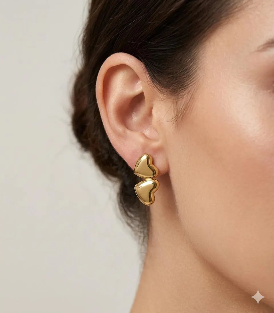 Chunky Gold Hoop Earrings | Stainless Steel, Tarnish-Free Everyday Statement Jewelry.